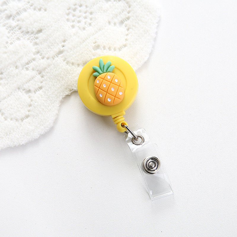 Wholesale Badge Reels Plastic Cartoon Avocado Sunflower Badge Scroll Retractable Keychain